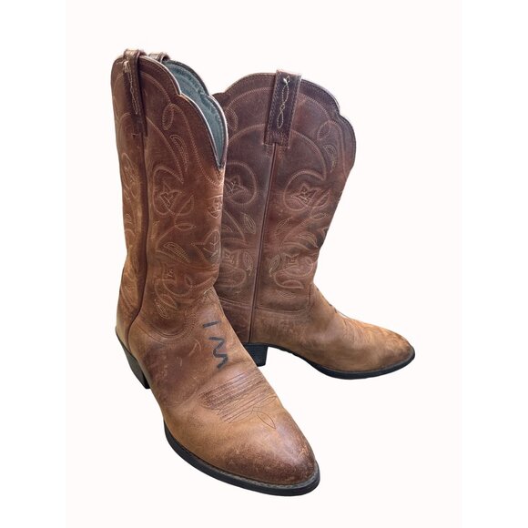 Ariat men’s brown leather western boots shoes 8B SKU 5548 main image 7